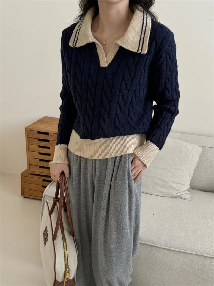 【tops】POLOネックニットセーター　M26591