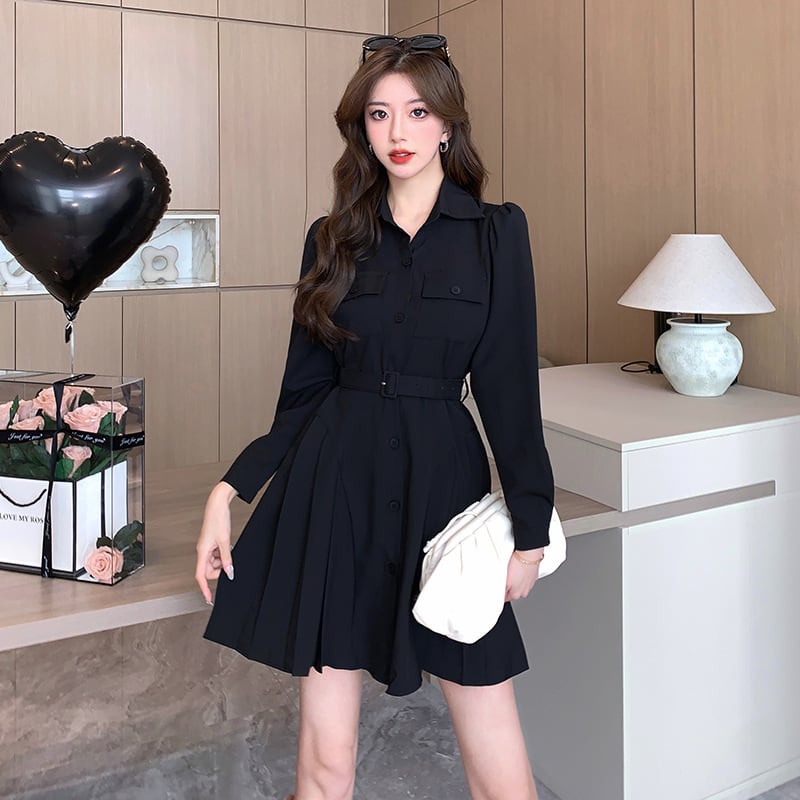 【dress】着回し最強肌触りいい シャツワンピース着瘦せ　M17241