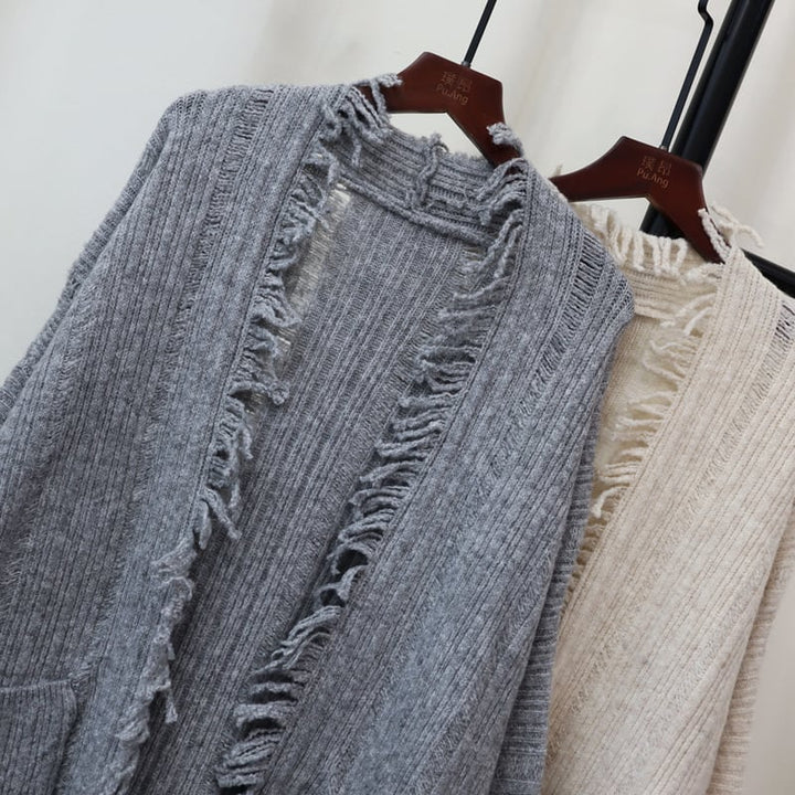 【outer】ロング丈ニットカーデ　M25641