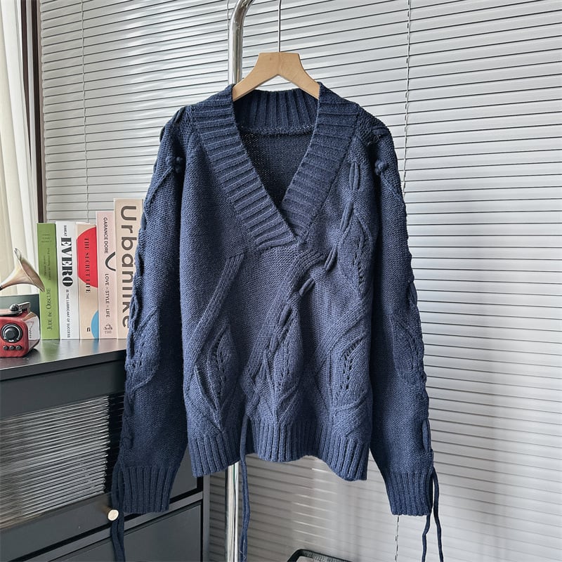 【tops】Vネックニットセーター　M18036