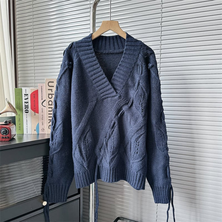 【tops】Vネックニットセーター　M18036