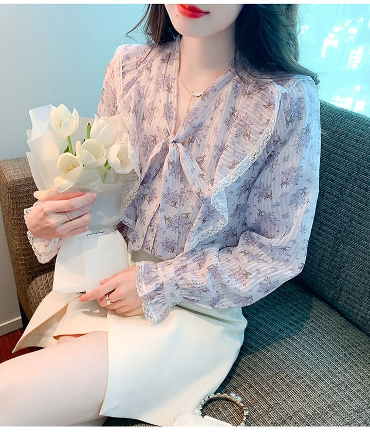 【tops】花柄シャツトップス　M20985