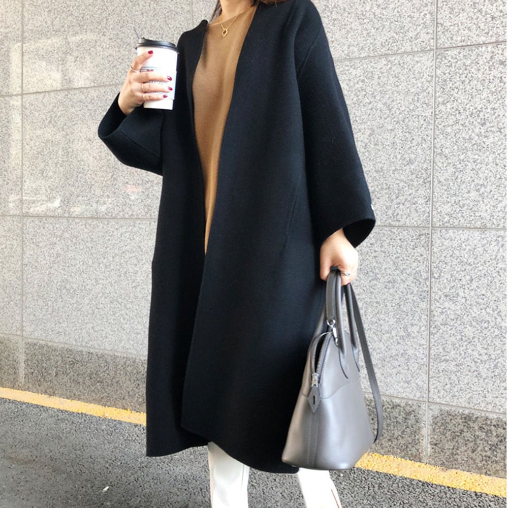 【outer】Vネックカラーコート　M17911
