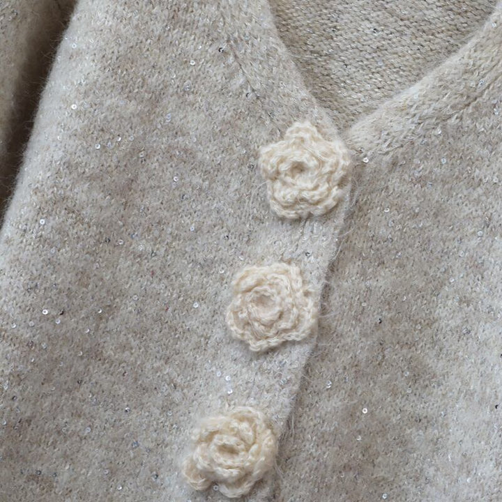 【outer】スパンコールニットカーデ　M28589