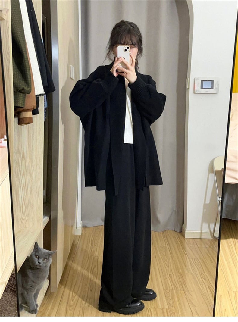 【outer】Vネック無地ニットカーディガン　M17791