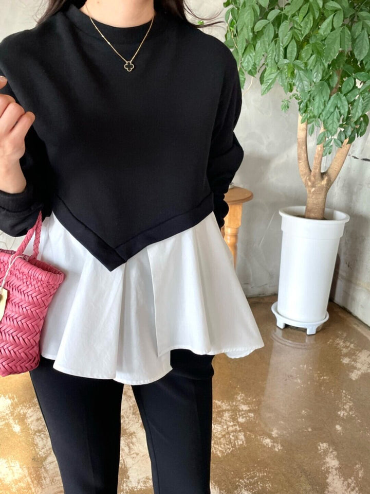 【tops】フリルドッキングパーカー　M18419