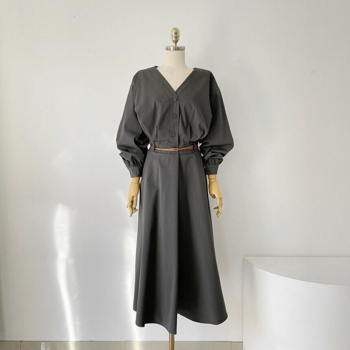 【dress】OL、通勤ワンピースベルト付き　M29620