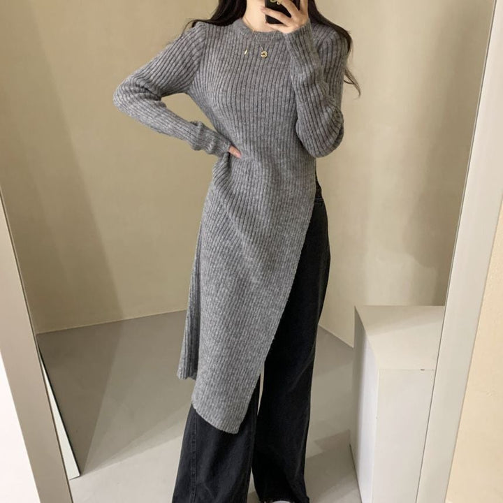 【dress】スリットニットワンピース　M18469