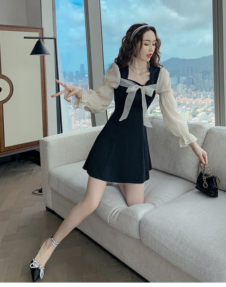 【dress】大人らしい エレガント切り替えデートワンピース　M17360