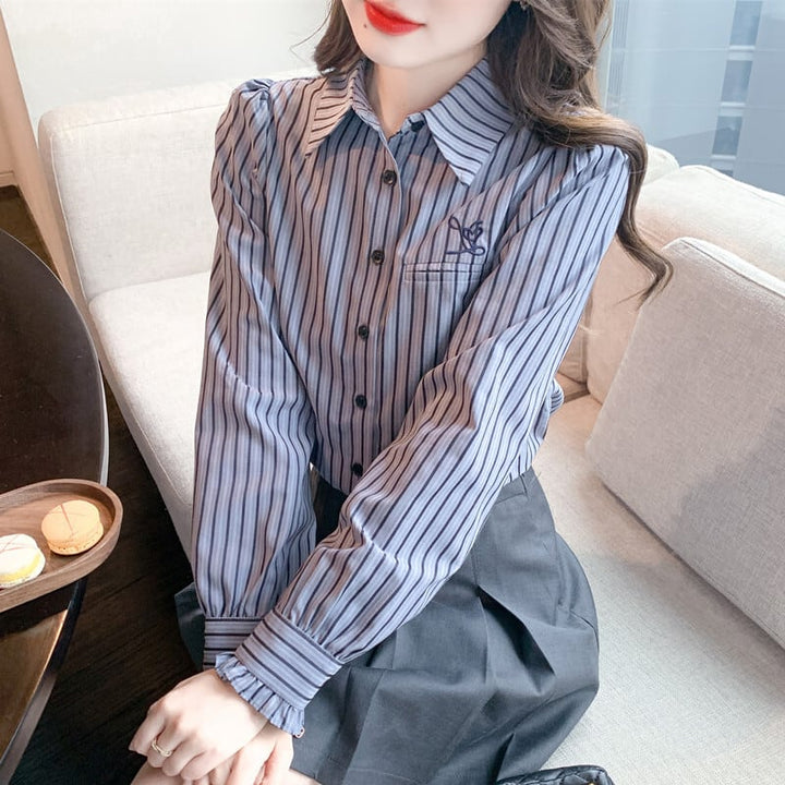 【tops】POLOネックシャツトップス　M25340