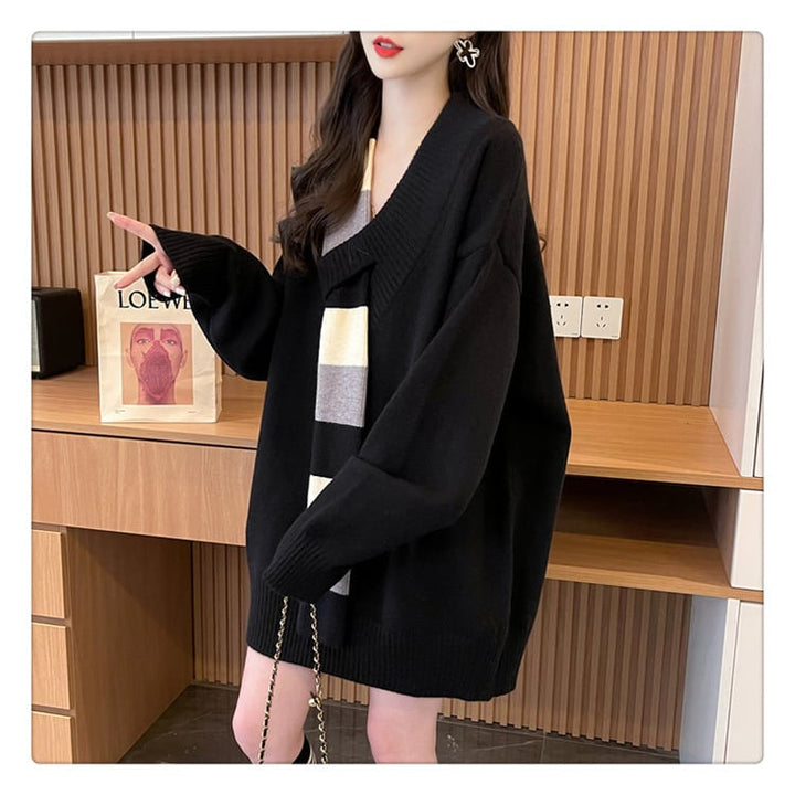 【tops】ドッキングニットセーター　M19326