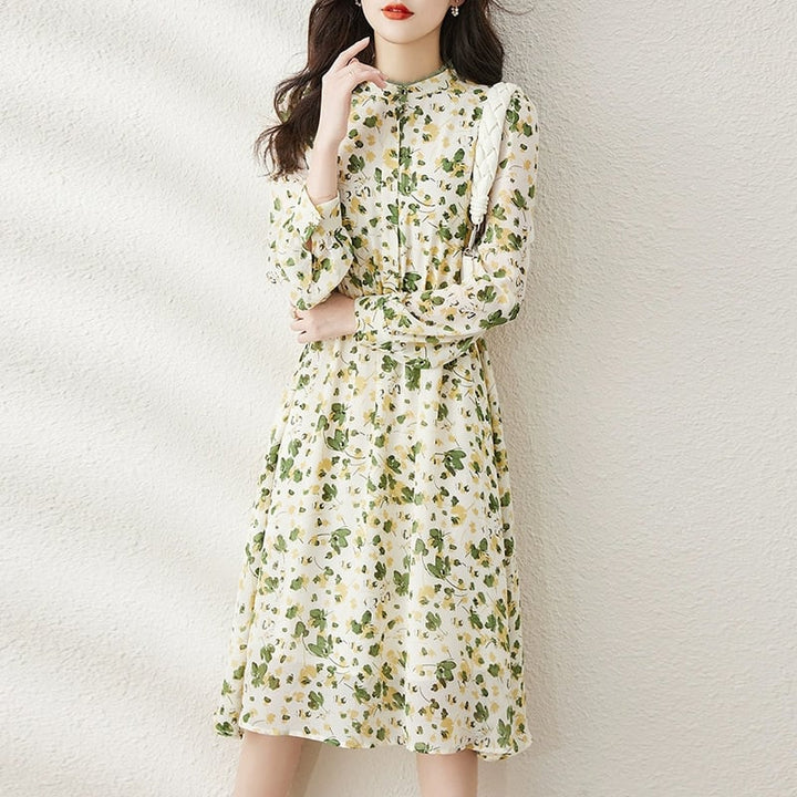 【dress】大人らしい スウィート花柄ワンピース着瘦せ　M17384