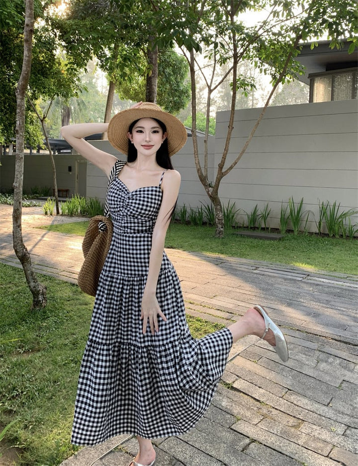 【dress】チェック柄キャミワンピース　M24918