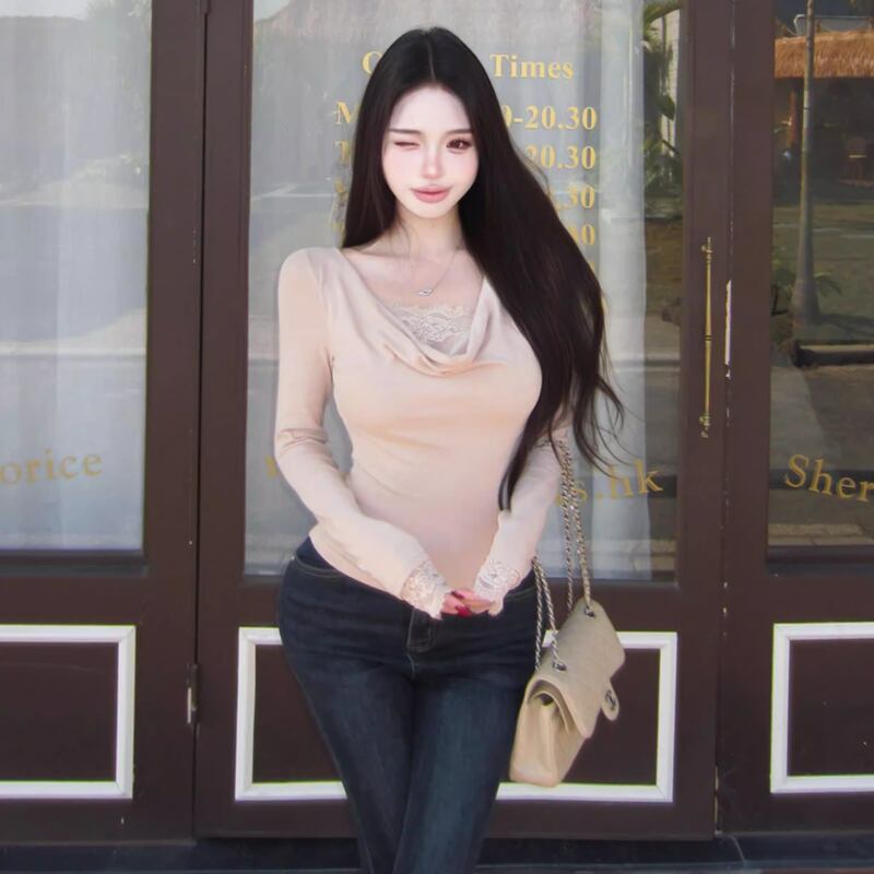 【tops】レースドッキングトップス Q7930