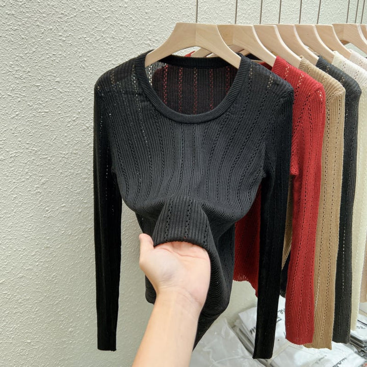 【tops】カットワークニットトップス　M26513
