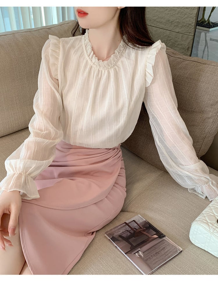【tops】レースシャツトップス　M28878