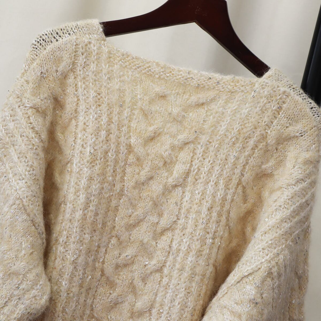 【tops】スパンコールニットセーター　M29332
