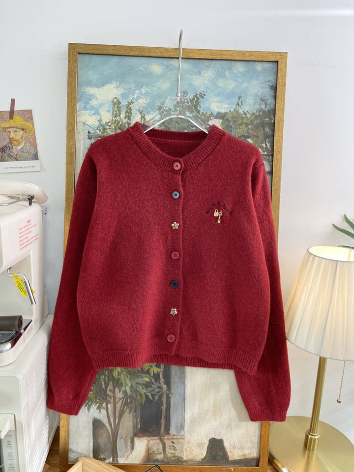 【outer】刺繍ニットカーデ　M28625