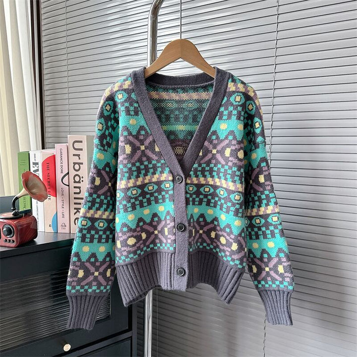 【outer】Vネックニットカーデ　M18798