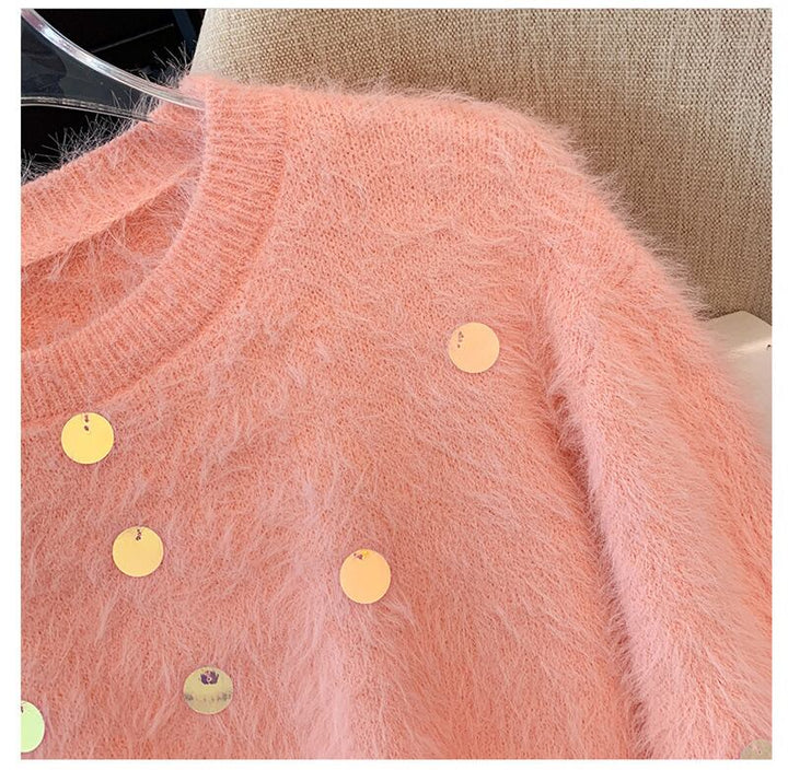 【tops】スパンコールニットセーター　M29308