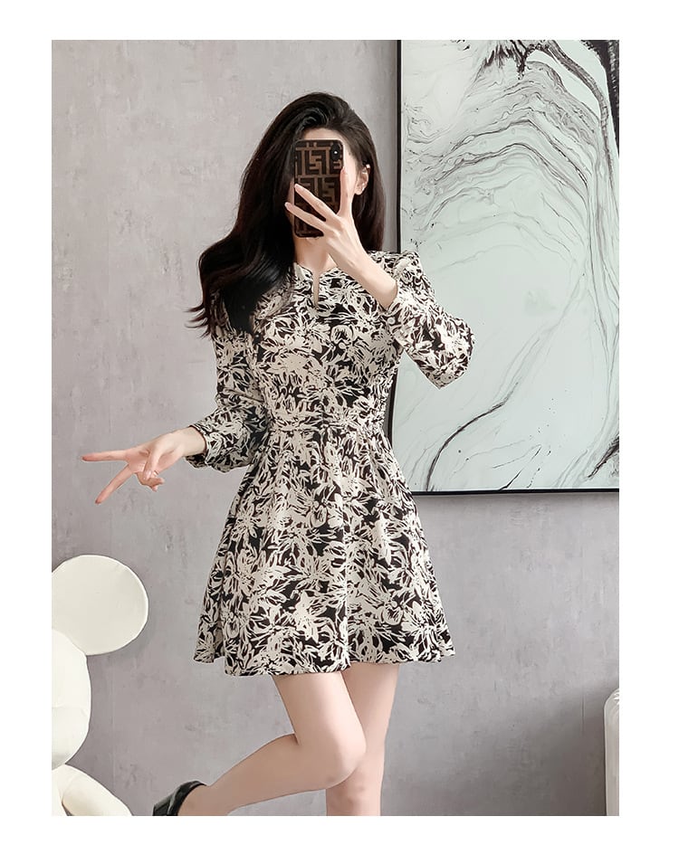 【dress】韓国系超人気スウィート花柄ワンピース着瘦せ　M17293