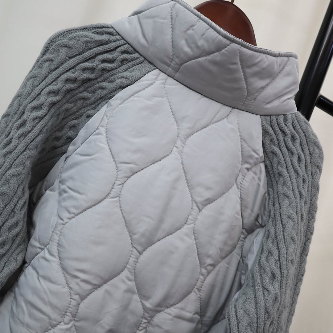 【outer】棉コートドッキングニットカーデ　M18242