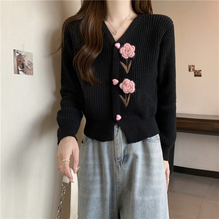 【outer】Vネックニットカーデ　M18128