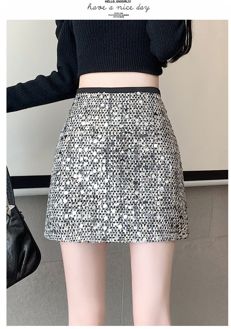 【bottoms】スパンコールスカート　M26148