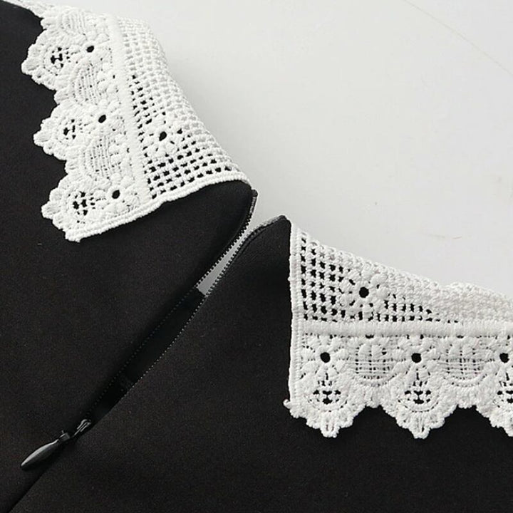 【tops】レースドッキングペプラムブラウス Q7074