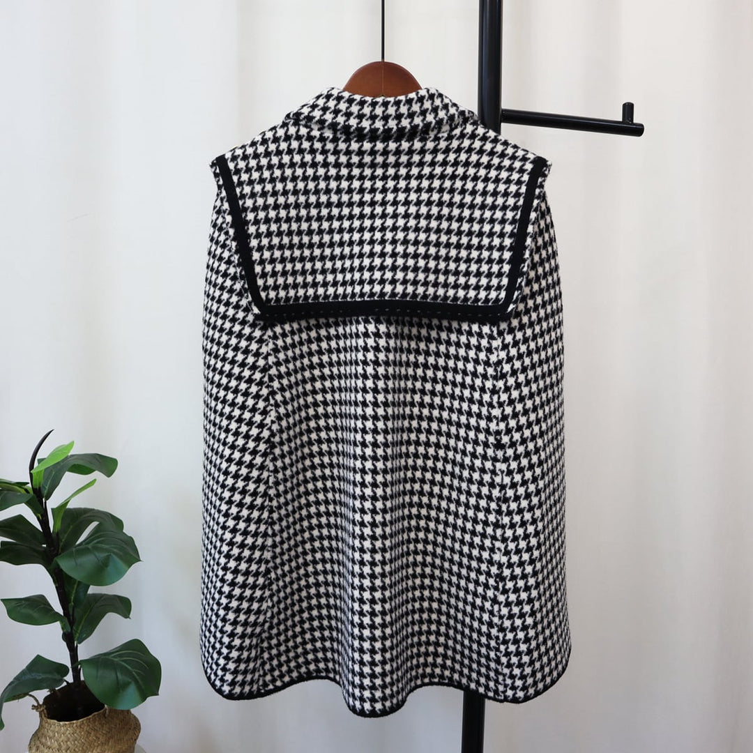 【outer】千鳥格子ケープコート　M26712