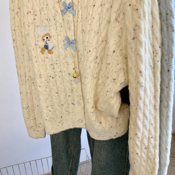 【outer】刺繍ニットカーデ　M29261