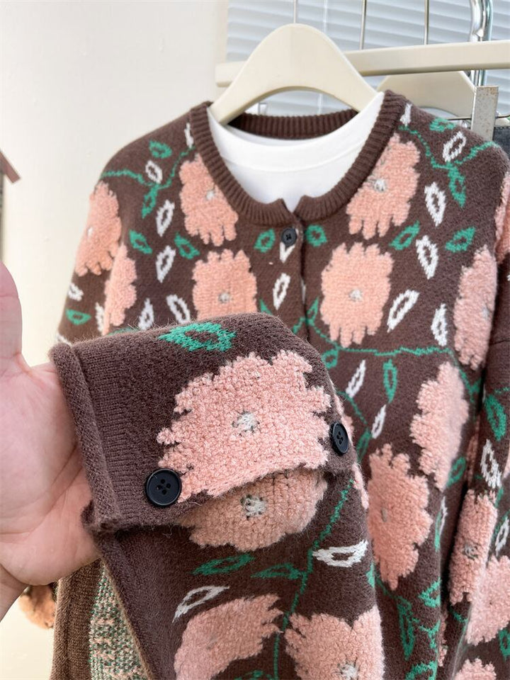 【outer】ジャカードニットカーデ　M28934