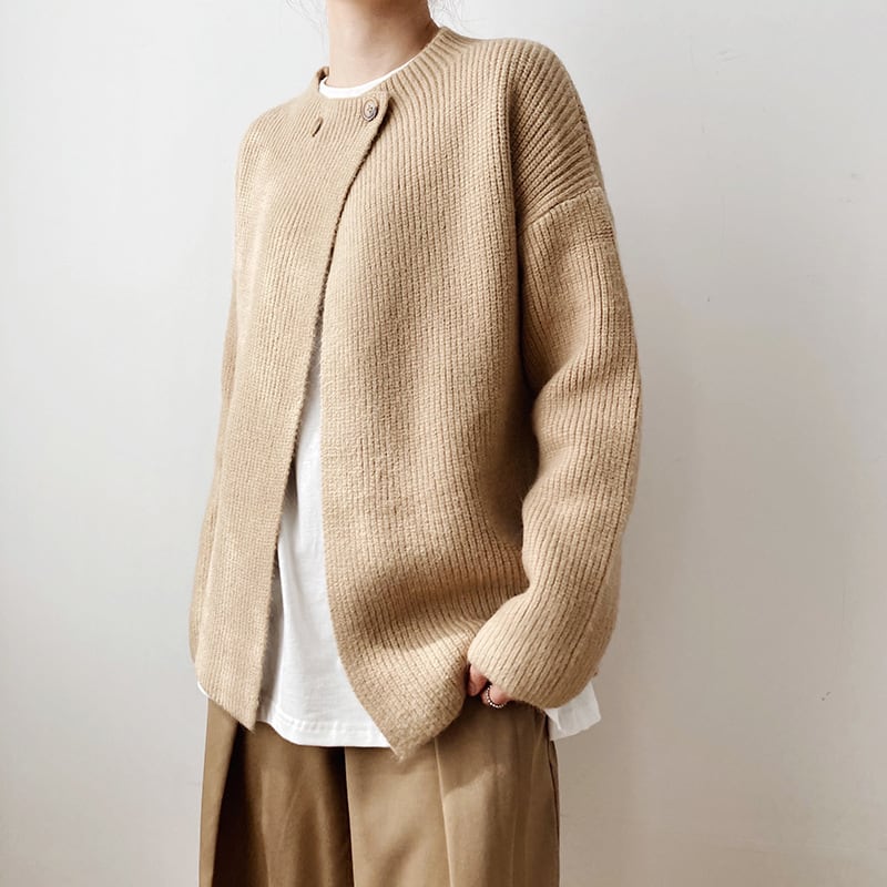 【outer】無地ボタンニットカーディガン　M17846