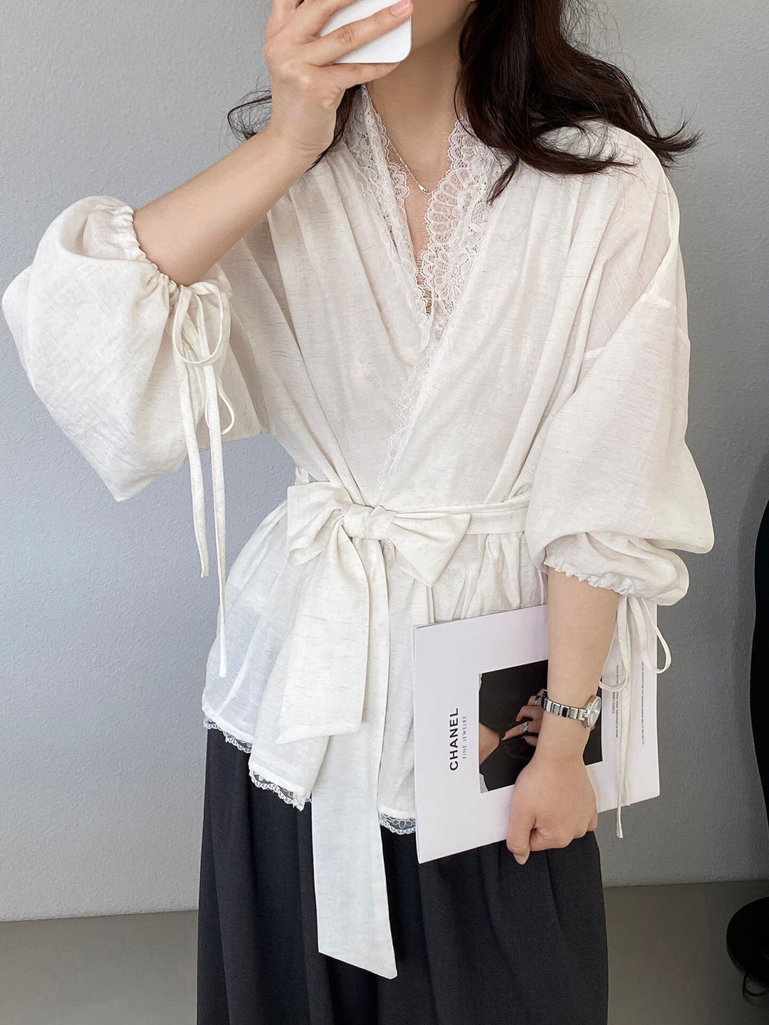 【tops】レースドッキングトップス Q8244