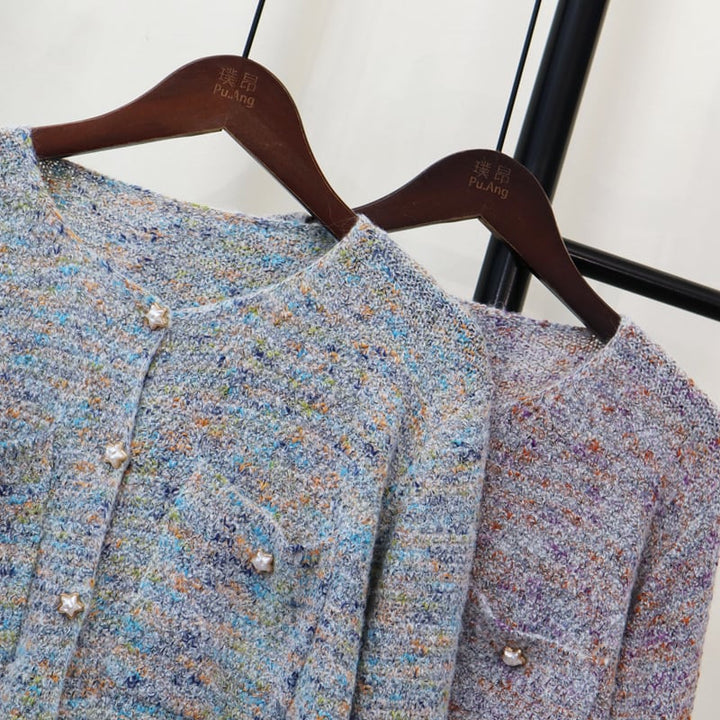 【outer】クルーネックニットカーデ　M25378