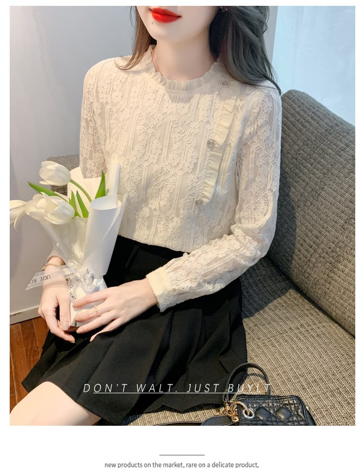 【tops】柔らかくて優しい印象レースシャツトップス　M17342