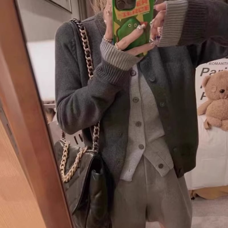 【outer】切り替えニットカーデ　M26765