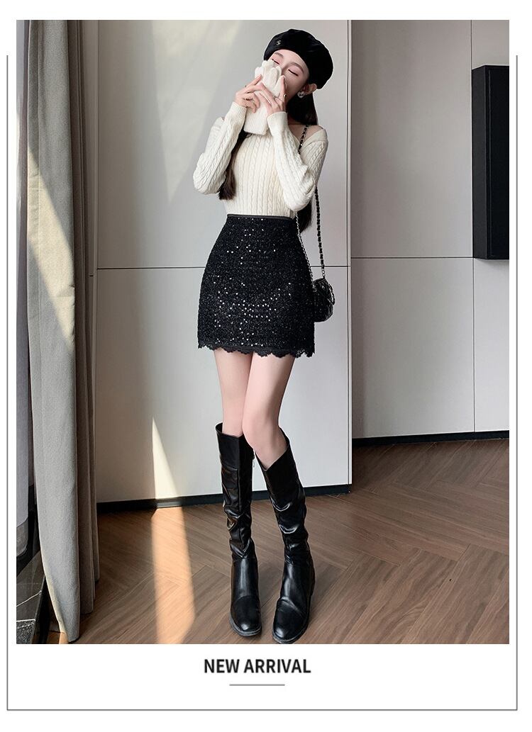 【bottoms】スパンコールスカート　M27868