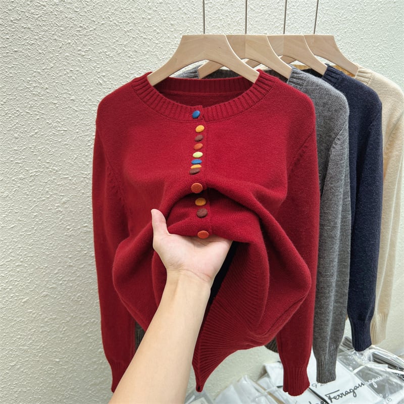 【outer】ボーダー柄デザインニットカーデ　M26814
