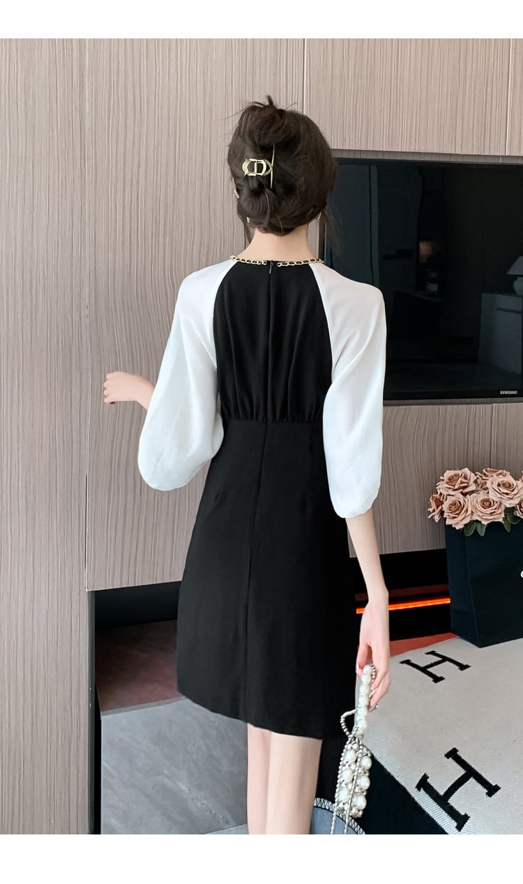 【dress】高級感 エレガント切り替えデートワンピース　M17499