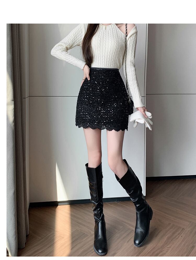 【bottoms】スパンコールスカート　M27868