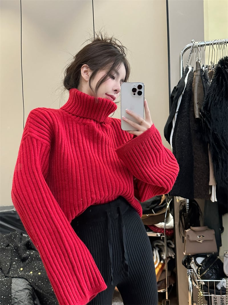 【tops】ハイネックニットセーター　M20199