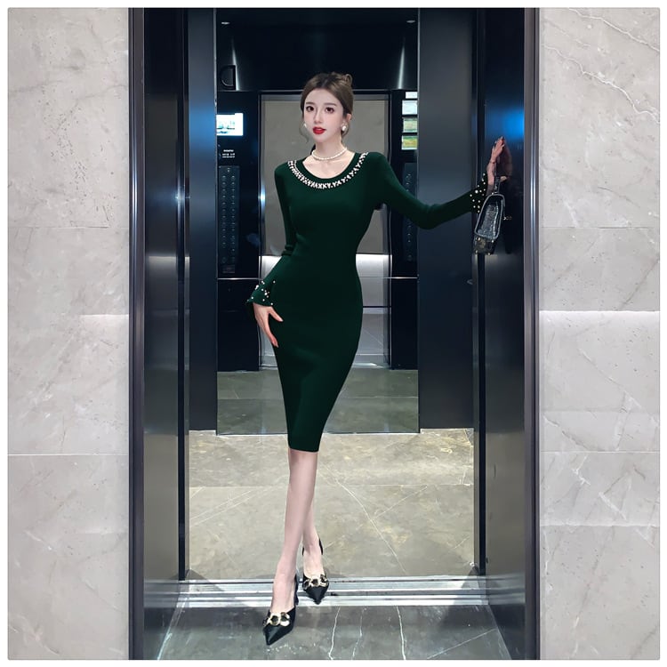 【dress】パールニットワンピース　M27070