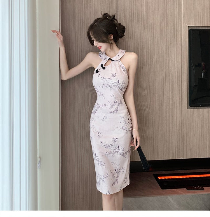【dress】おしゃれ大人気ノースリーブプリントワンピース　M17177