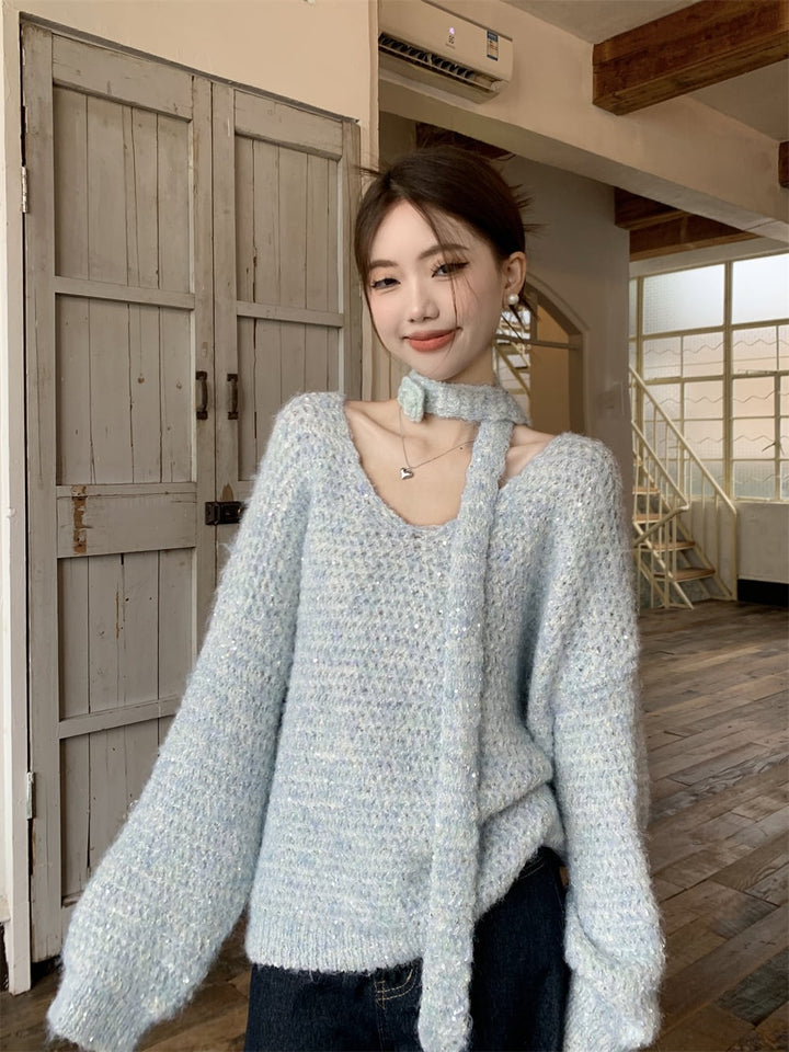 【tops】Vネックニットセーター　M27059