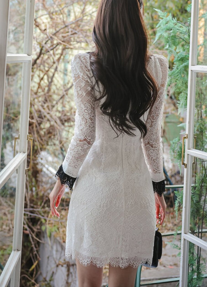 【dress】Aラインレースワンピース Q6943