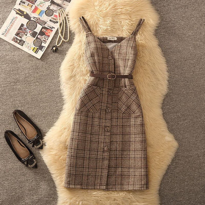【dress】チェック柄キャミワンピース　N2260