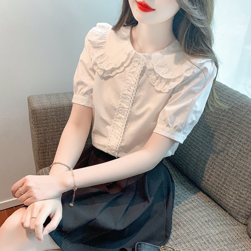 【tops】気質満点大人可愛いスウィートシャツトップス　M17395