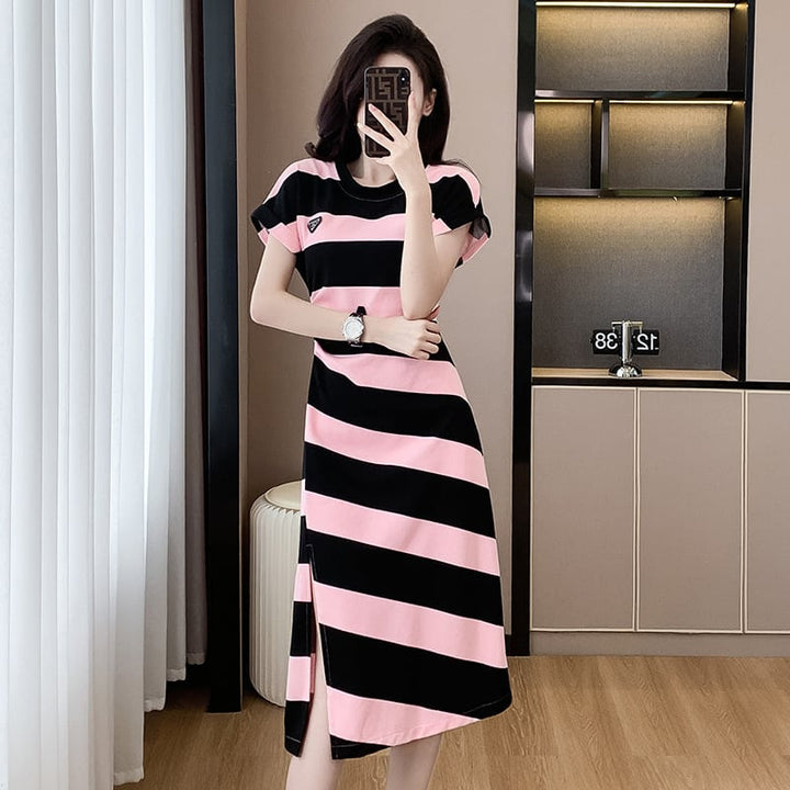 【dress】着回し最強肌触りいい ボーダー柄ワンピース　M17160