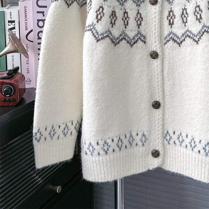 【outer】ジャカードニットカーデ　M28152